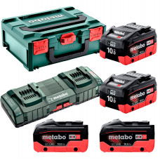 Базовый комплект Metabo: 4 аккумулятора LiHD 18 V 10 Ah, з/у ASC 145 DUO в MetaBOX 145