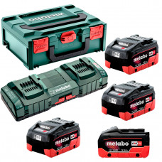 Базовый комплект Metabo: 4 аккумулятора LiHD 18 V 5.5 Ah, з/у ASC 145 DUO в MetaBOX 145