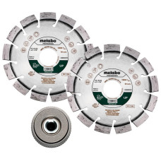 Алмазный отрезной круг Metabo Universal Professional UP 115х2.4x9х22.23 мм 2 шт со стяжной гайкой Quick M14