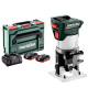 Аккумуляторный кромочный фрезер Metabo FMV 18 LTX BL 8, з 2 акб LiHD 18V 4Ah та з/п ASC 55, в кейсе metaBOX 145 L