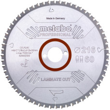 Пильное полотно Metabo laminate cut – Professional 216x2.4 x30 мм Z60 FZ/TZ 0°