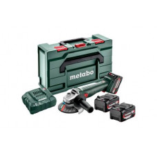 Аккумуляторная угловая шлифмашина Metabo W 18 L 9-125 Quick, 3 акб 4,0 Ah, з/у ASC 55, в metaBOX 165 L