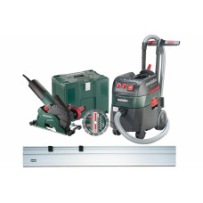 Угловая шлифмашина Metabo W 12-125 HD Set CED Plus с пылесосом Metabo ASR 35 L ACP и направляющей 1,5 м