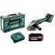 Аккумуляторная угловая шлифмашина Metabo W 18 L 9-125 Quick щеточная c 2 акб 5.2Ah, з/ у ASC в metaBOX 165 L