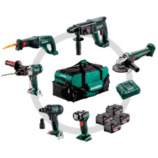 Набор аккумуляторного инструмента Metabo Combo Set 6.1, 4 акб 18 В Li-Power 4.0 Ah, з/у, сумка, адаптер
