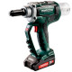 Аккумуляторный заклепочный пистолет Metabo NP 18 LTX BL 5.0, 2 акб 18 В Li-Power 2.0 Ah, з/у ASC 55, в кейсе MetaBOX 145 L