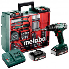 Аккумуляторный шуруповерт Metabo BS 18 Set, 2 акб 18 В Li-Power 2.0 Ah, з/у, кейс, набор принадлежностей