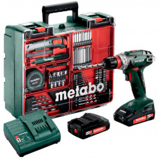 Аккумуляторная дрель-шуруповерт Metabo BS 18 Quick Set, 2 акб 18 В Li-Power 2.0 Ah, з/у, кейс, набор принадлежностей
