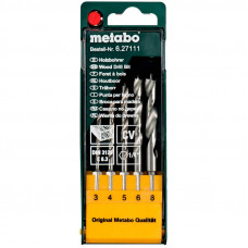Набор сверл по дереву с шестигранным хвостовиком Metabo, 5 шт