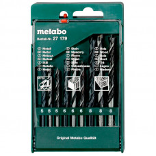 Набор сверл по дереву, стали и камню Metabo, 9 шт